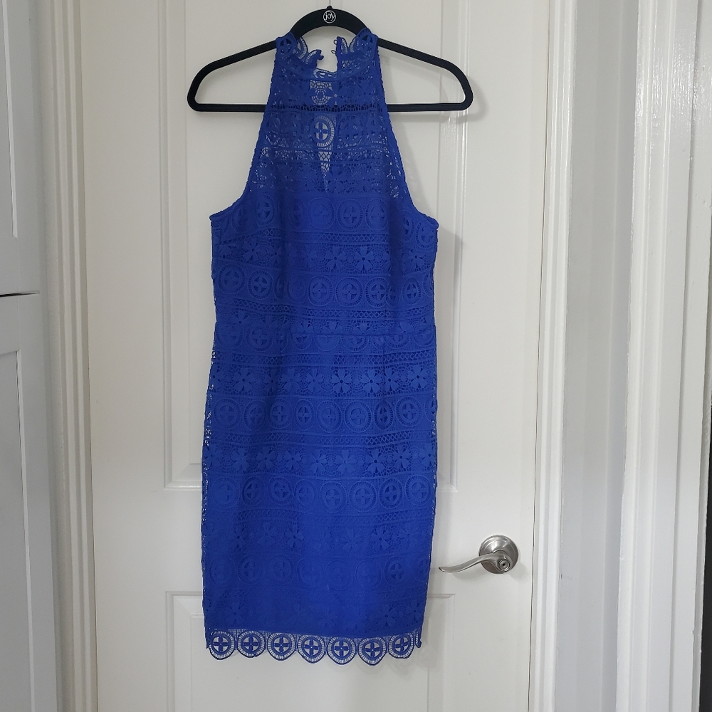 NWT BB Dakota Size 8 Lace Halter Blue